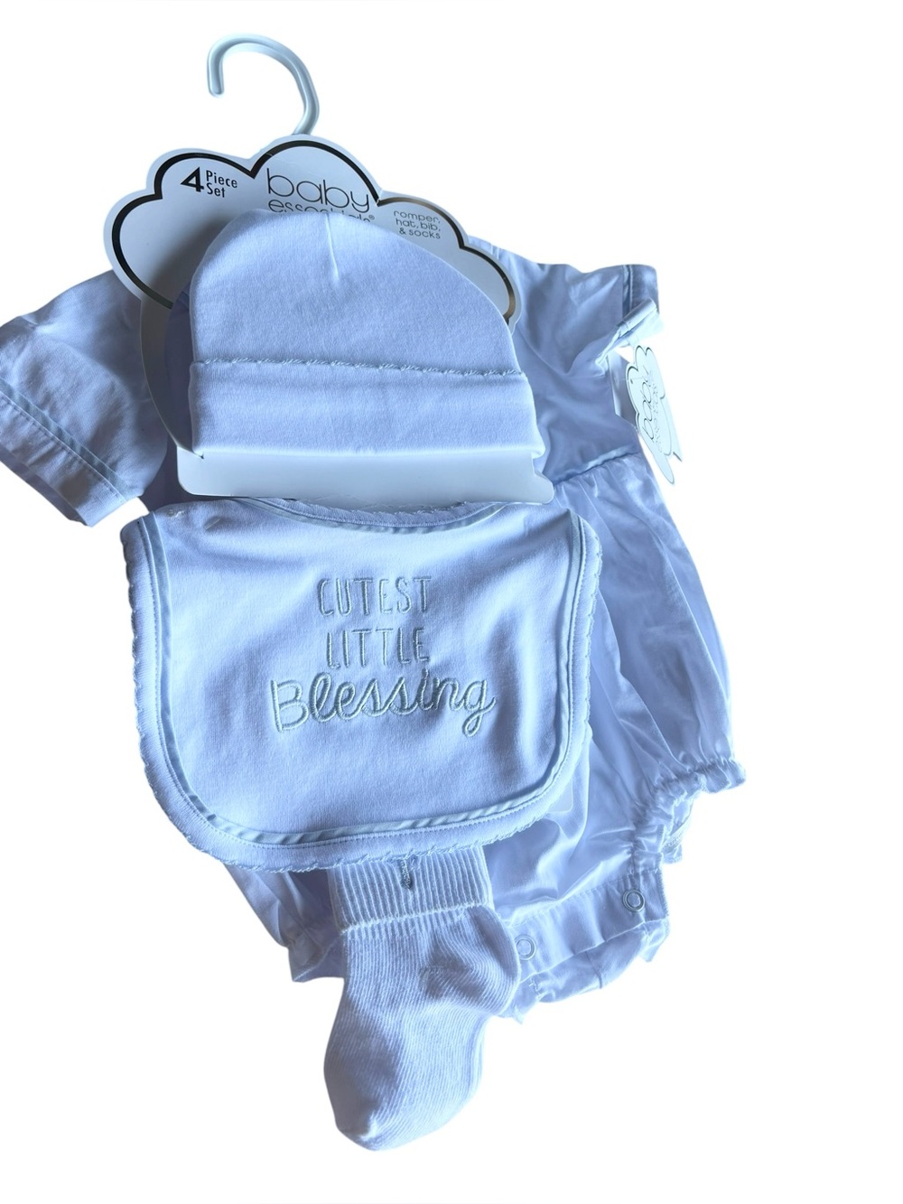 NWT Baby Essentials Cutest Little Blessing Layette Set 4pc Baptism Easter 3m Boy